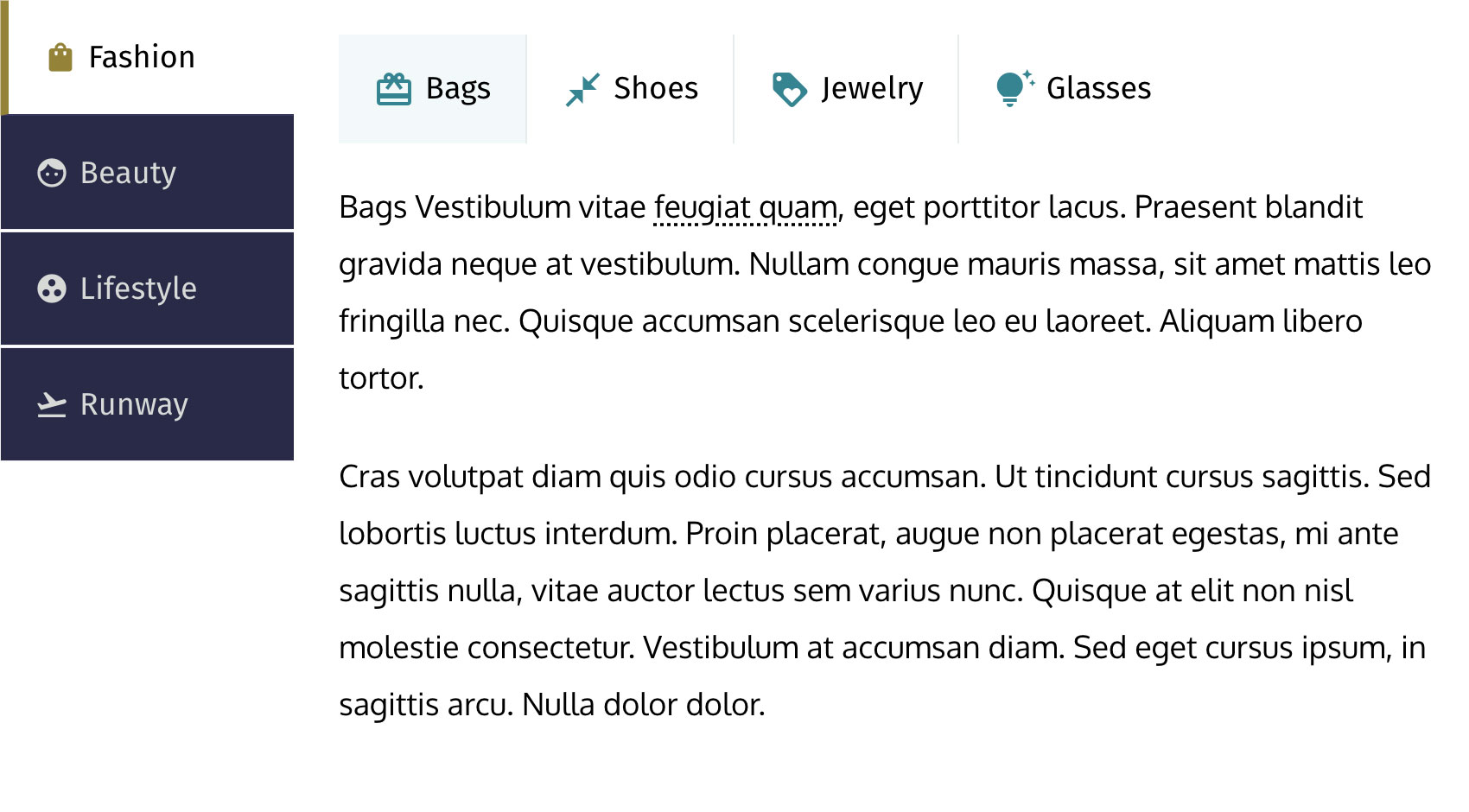 Macaw Comely Nested Tabs